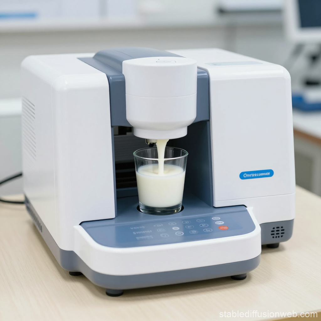 Milk drop being tested in glass of water for purity